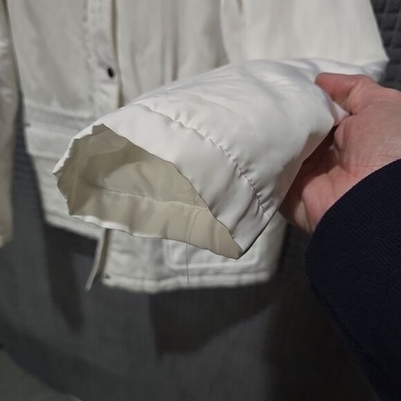 White Hooded Insulated Jacket Coat XL Fur Trim Zip Pennylane Ski Puffer Preppy - Picture 4 of 16